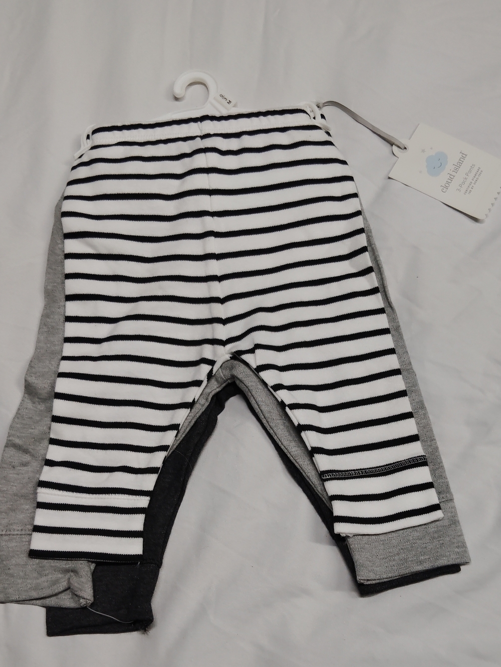 cloud island Black & White Striped Baby Leggings Set